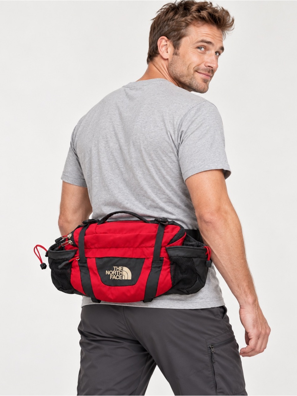 The North Face Sport Hiker 9L Lumbar Pack Red Black Hiking Waist Bag